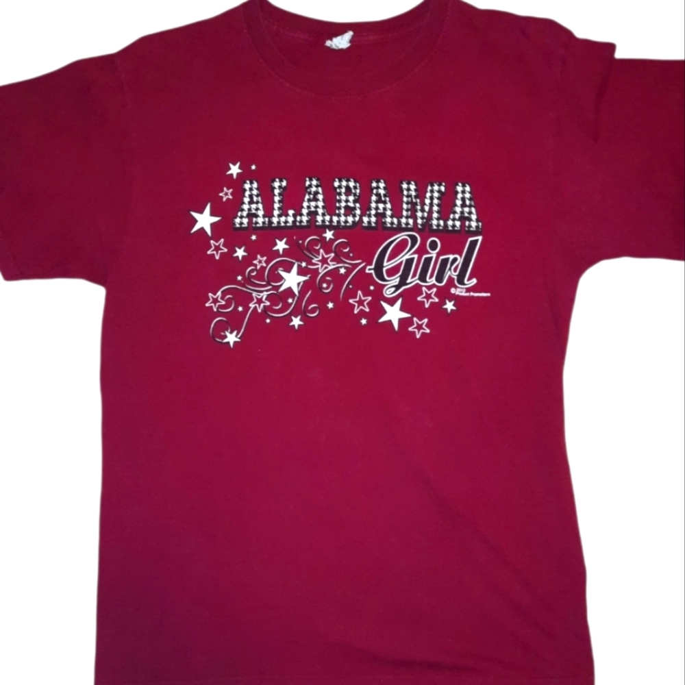 "ALABAMA GIRL" SHORT SLEEVE T-SHIRT | MEDIUM CRIMSON RED